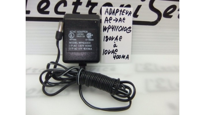 Adaptor transformer WP411010G 120vac to 10vac 400ma